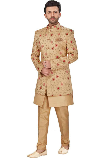 Beige Dupion Silk Indo Western (NMK-4967)
