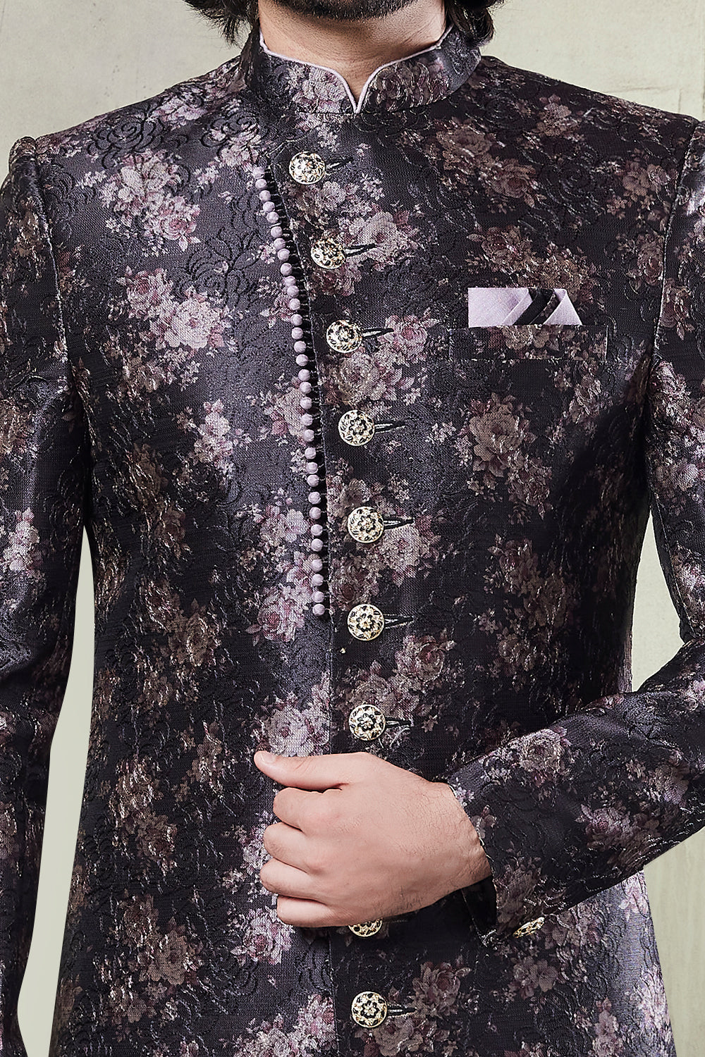 Black Art Silk Indo Western (NMK-8428) - Nihal Fashions