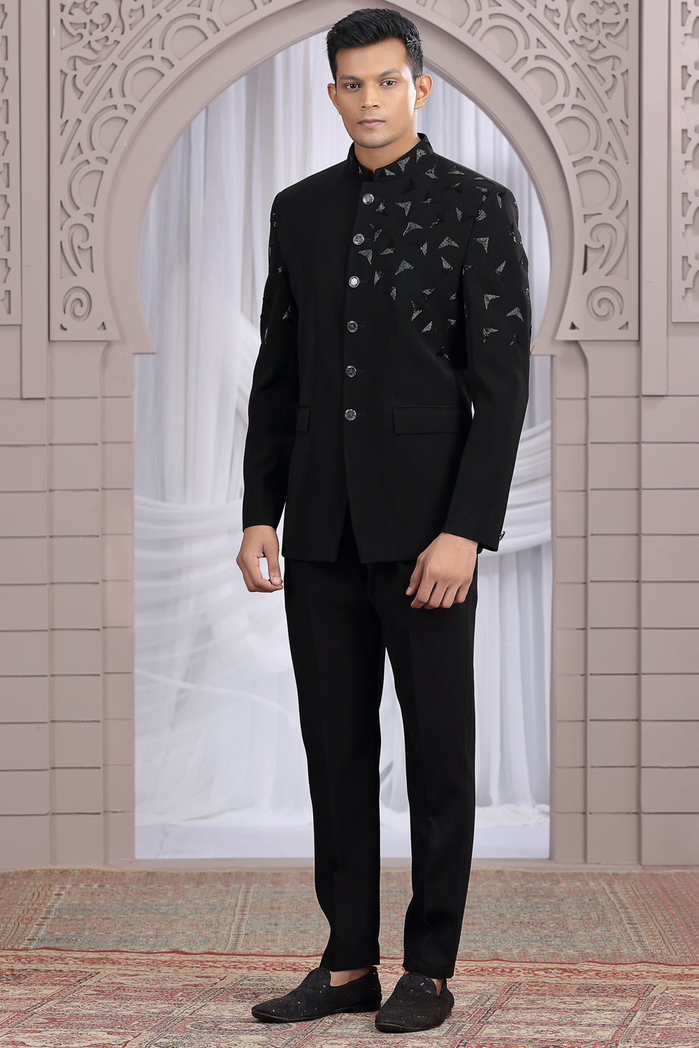 Black Imported Mens Jodhpuri (NMK-8664) - Nihal Fashions