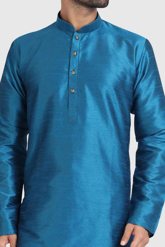 Blue Art Silk Kurta Pajama (NMK-5928)