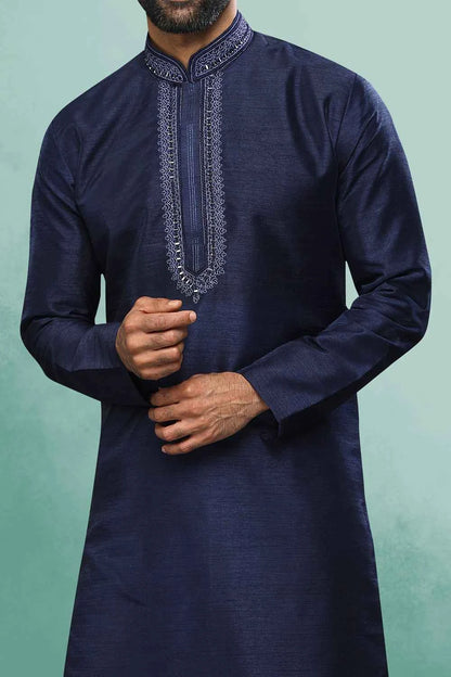 Blue Art Silk Kurta Pajama (NMK-6420)