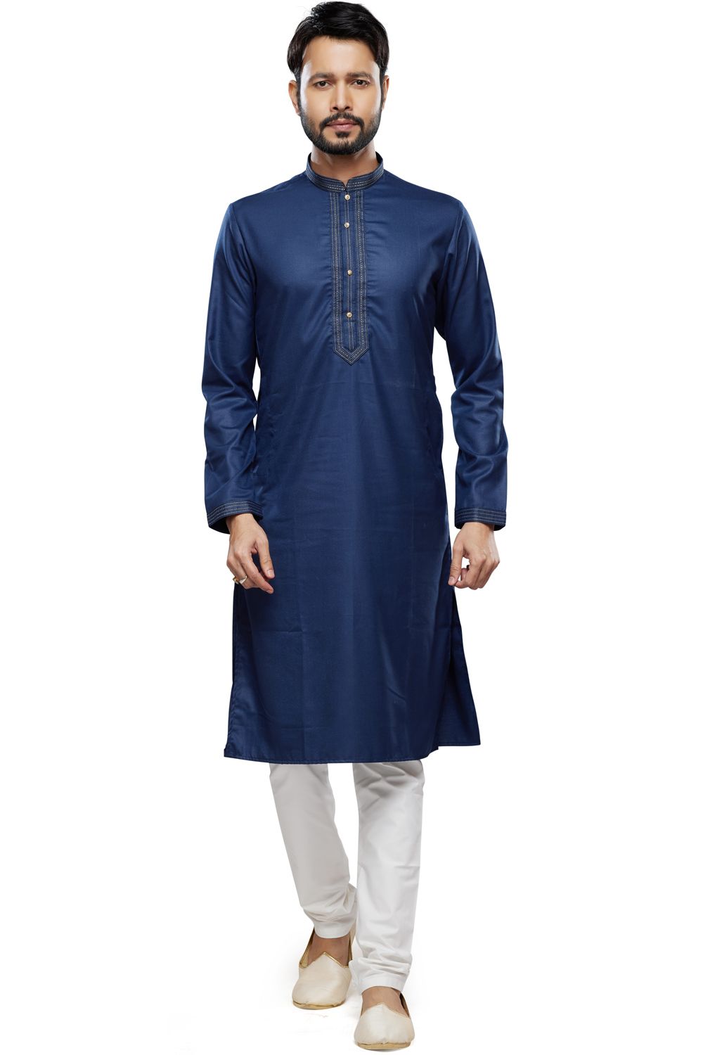 Blue Art Silk Kurta Pajama (NMK-7497) - Nihal Fashions