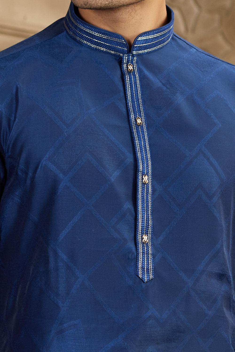 Blue Art Silk Kurta Pajama (NMK-8577) - Nihal Fashions