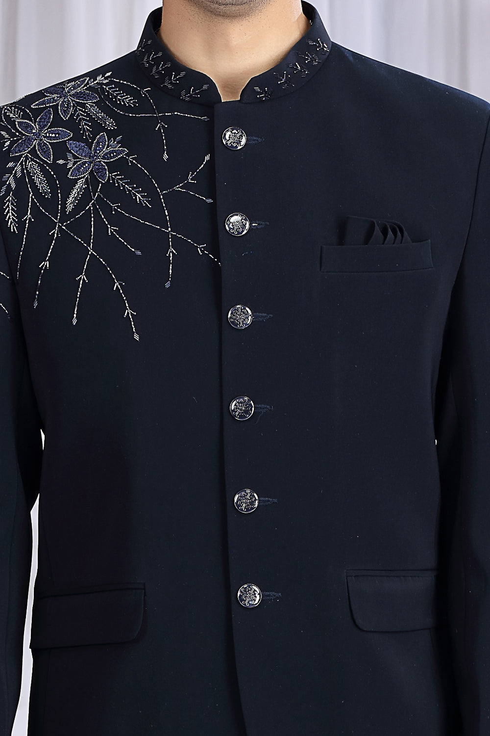 Blue Imported Mens Jodhpuri (NMK-8665) - Nihal Fashions