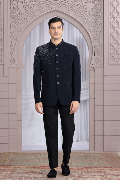 Blue Imported Mens Jodhpuri (NMK-8665) - Nihal Fashions