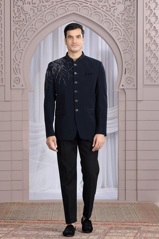 Blue Imported Mens Jodhpuri (NMK-8665) - Nihal Fashions