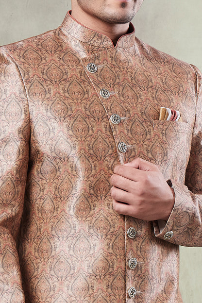 Brown Art Silk Indo Western (NMK-8433) - Nihal Fashions