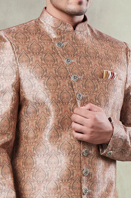 Brown Art Silk Indo Western (NMK-8433) - Nihal Fashions