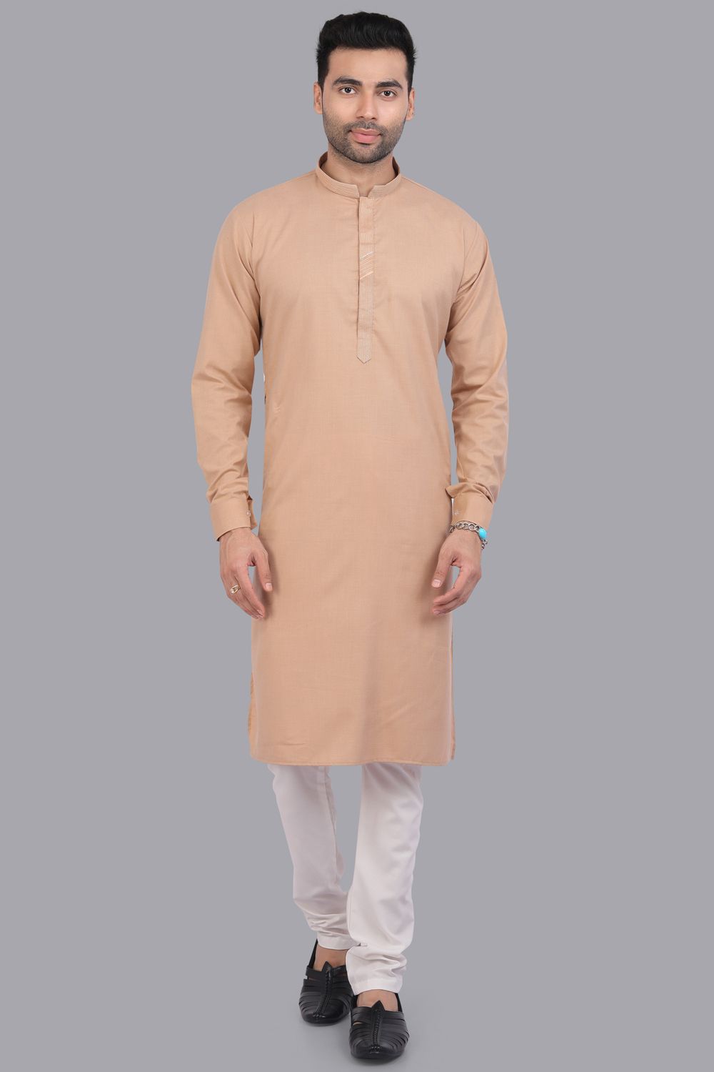 Brown Art Silk Mens Kurta Pajama (NMK-7511) - Nihal Fashions