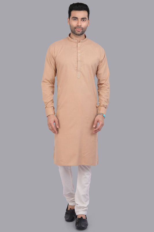 Brown Art Silk Mens Kurta Pajama (NMK-7511) - Nihal Fashions