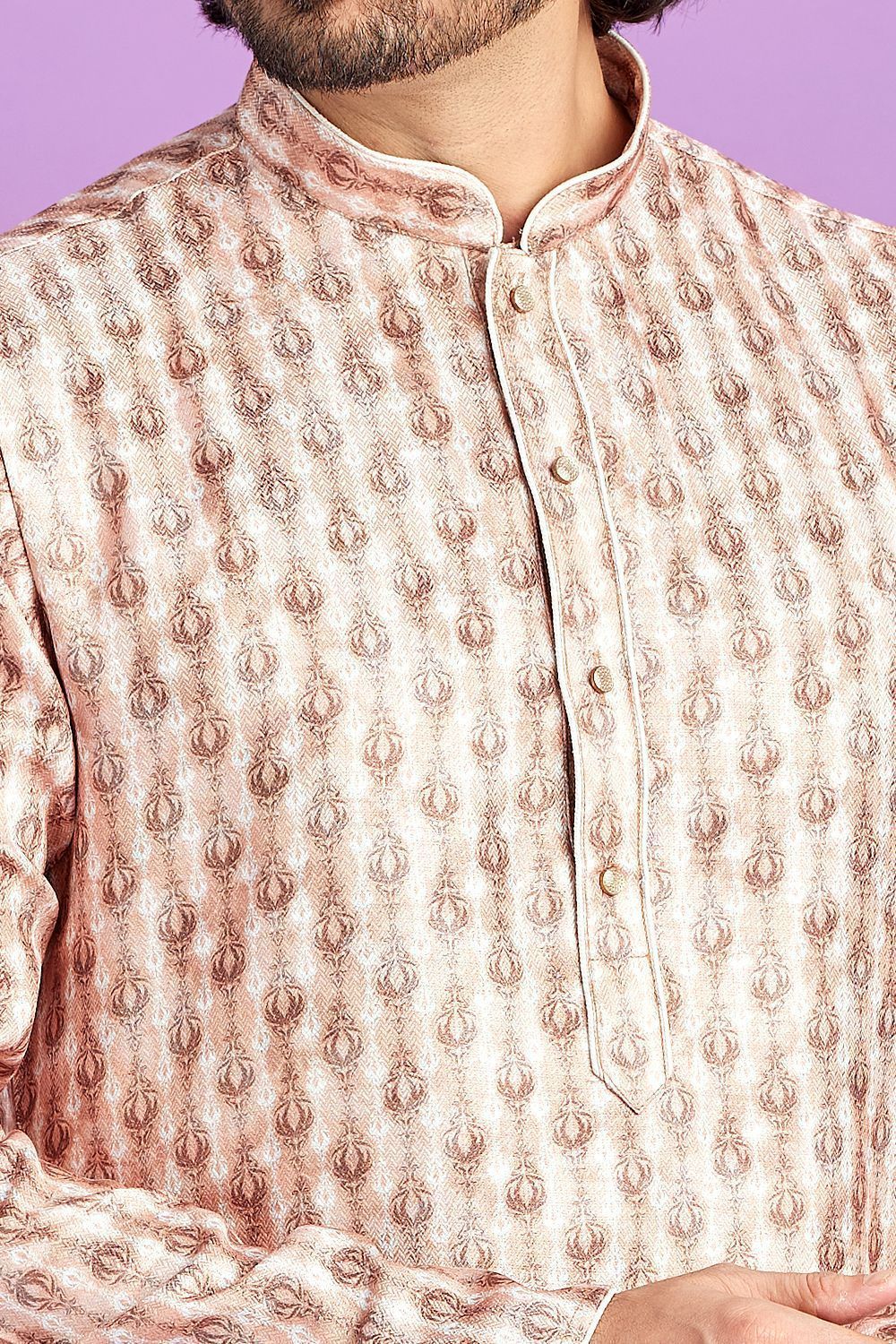 Brown Cotton Casual Kurta Pajama (NMK-7560) - Nihal Fashions
