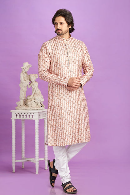 Brown Cotton Casual Kurta Pajama (NMK-7560) - Nihal Fashions