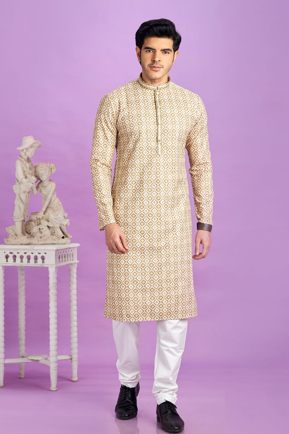 Brown Cotton Kurta Pajama for Men (NMK-7556) - Nihal Fashions