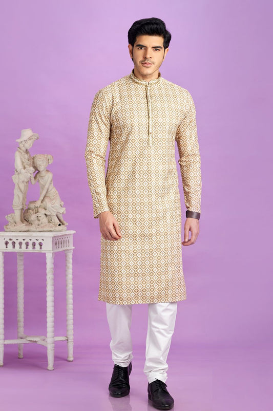 Brown Cotton Kurta Pajama for Men (NMK-7556) - Nihal Fashions