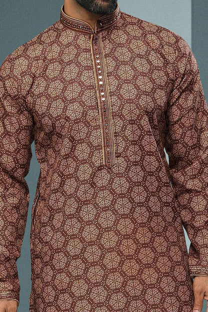 Brown Cotton Kurta Pajama (NMK-6223)