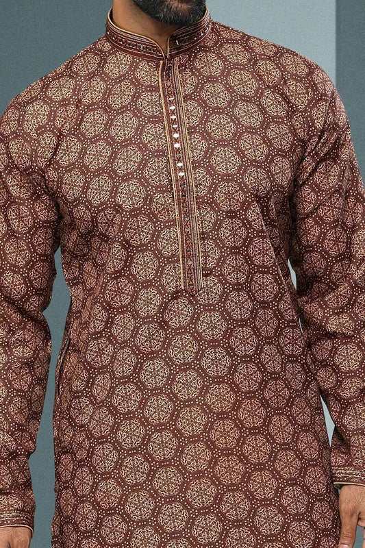 Brown Cotton Kurta Pajama (NMK-6223)
