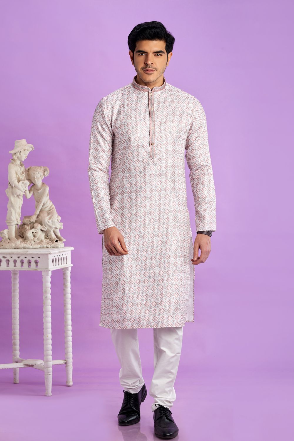 Brown Cotton Mens Kurta Pajama (NMK-7554) - Nihal Fashions