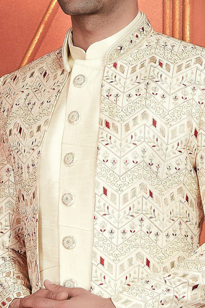 Cream Art Silk Indo Western (NMK-7685) - Nihal Fashions