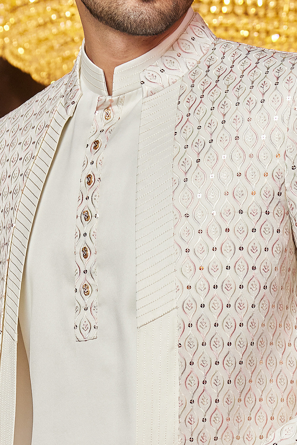 Cream Art Silk Indo Western (NMK-8255) - Nihal Fashions