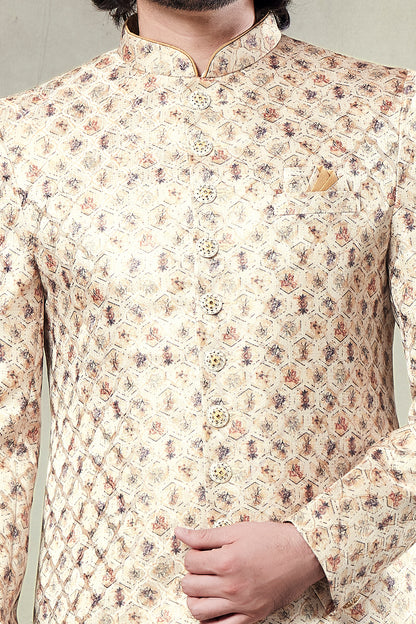 Cream Art Silk Indo Western (NMK-8429) - Nihal Fashions