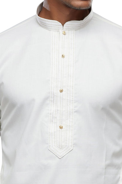 Cream Art Silk Kurta Pajama (NMK-7495) - Nihal Fashions