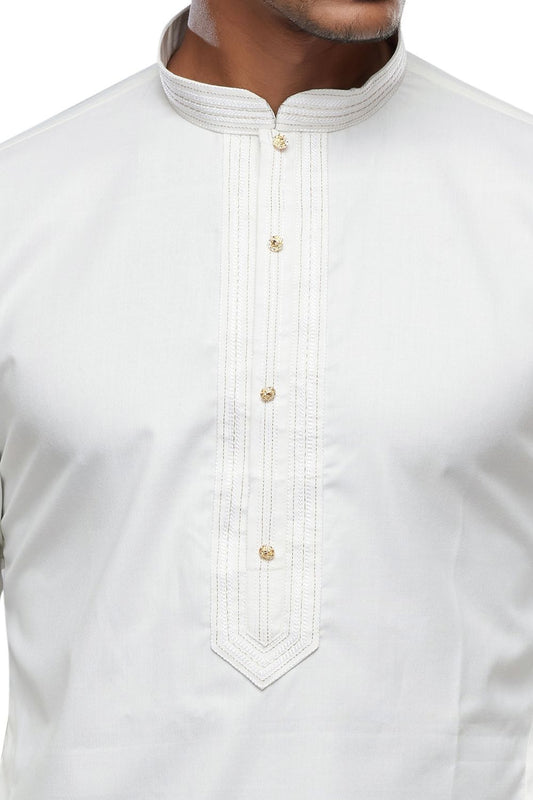Cream Art Silk Kurta Pajama (NMK-7495) - Nihal Fashions