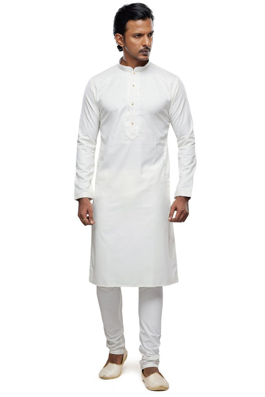 Cream Art Silk Kurta Pajama (NMK-7495) - Nihal Fashions
