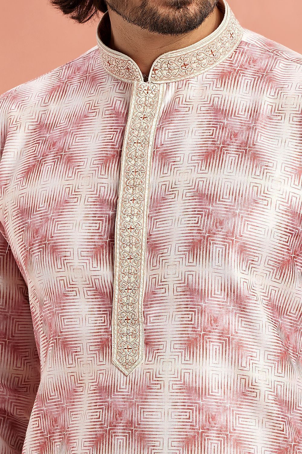 Dark Pink Cotton Kurta Pajama (NMK-7542) - Nihal Fashions