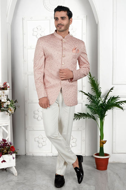 Embroidered Pink Art Silk Indo Western (NMK-7208) - Nihal Fashions