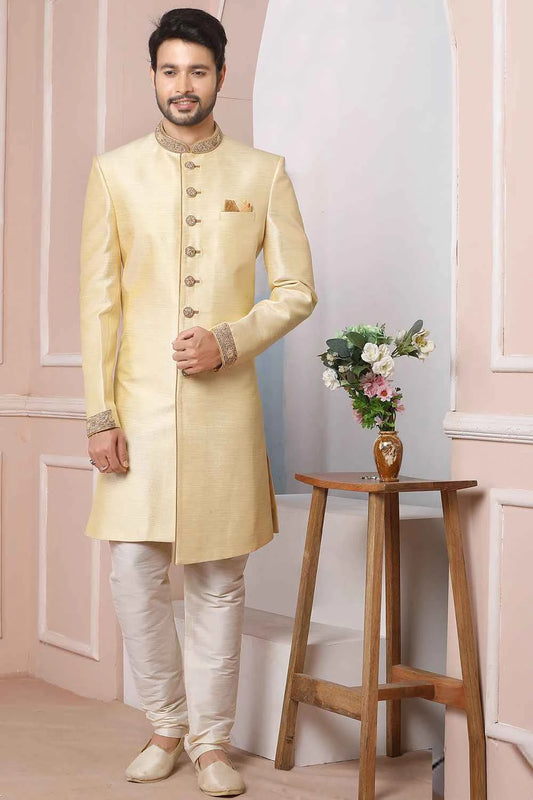Gold Art Banarasi Silk Indo Western (NMK-5966)