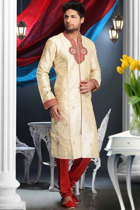 Gold Art Dupion Kurta Pajama (NMK-1587)