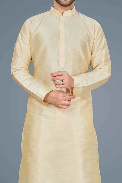 Gold Art Silk Kurta Pajama (NMK-5139)