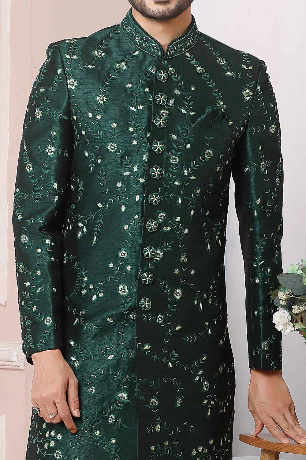 Green Art Banarasi Silk Indo Western (NMK-5963)