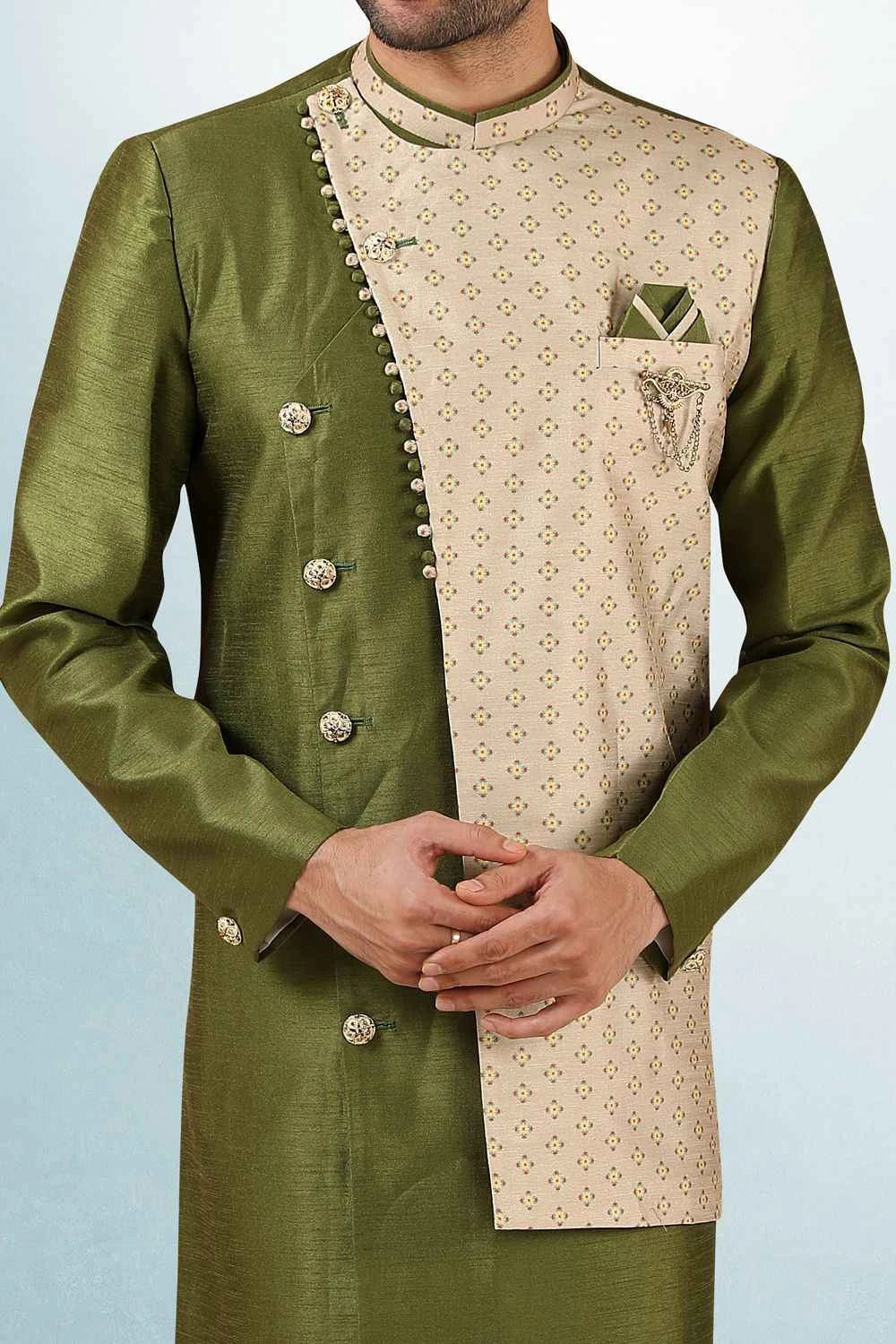 Green Art Silk Indo Western (NMK-5818)