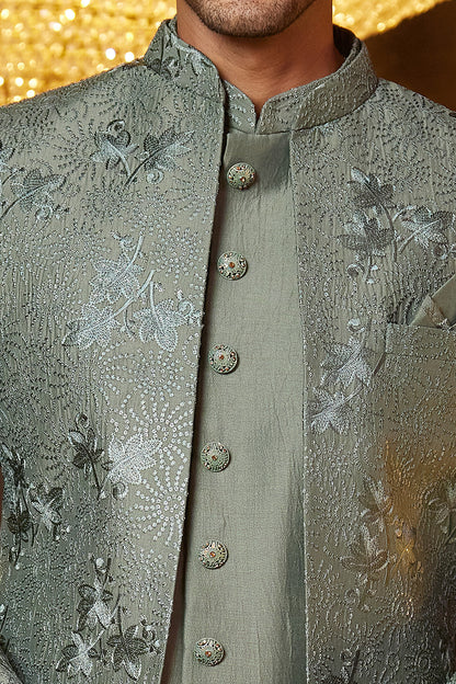 Green Art Silk Indo Western (NMK-8263) - Nihal Fashions