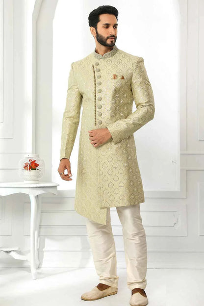 Green Art Silk Sherwani (NMK-6267)