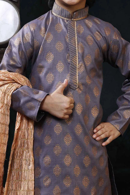 Grey Cotton Boys Kurta Pajama (NKK-757)