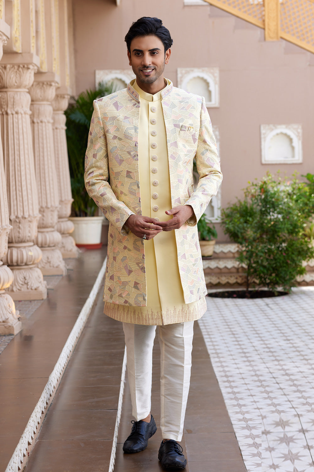 Lemon Art Silk Indo Western (NMK-8201) - Nihal Fashions