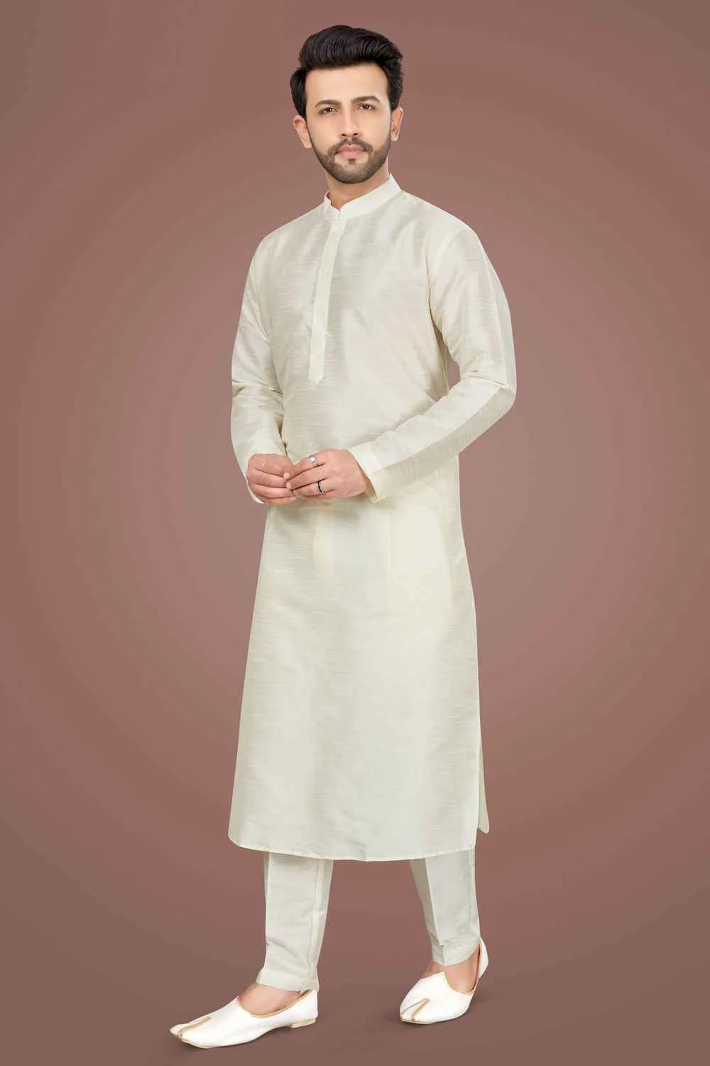 Lemon Art Silk Kurta Pajama (NMK-5138)