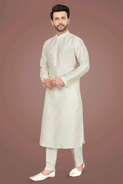 Lemon Art Silk Kurta Pajama (NMK-5138)