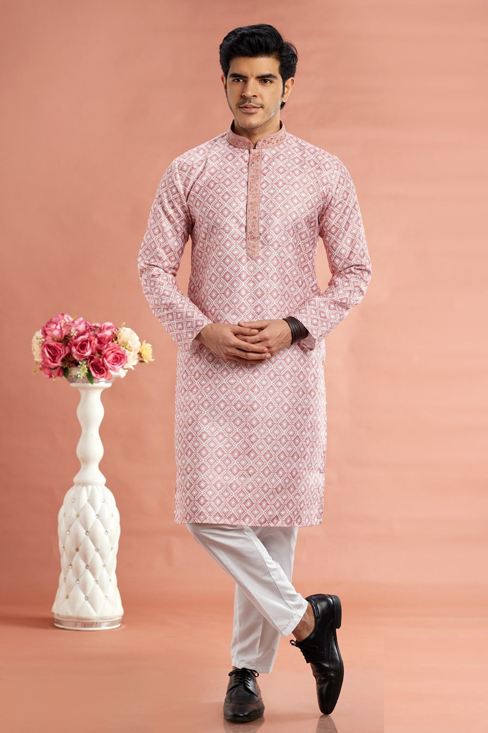 Light Brown Cotton Kurta Pajama (NMK-7534) - Nihal Fashions
