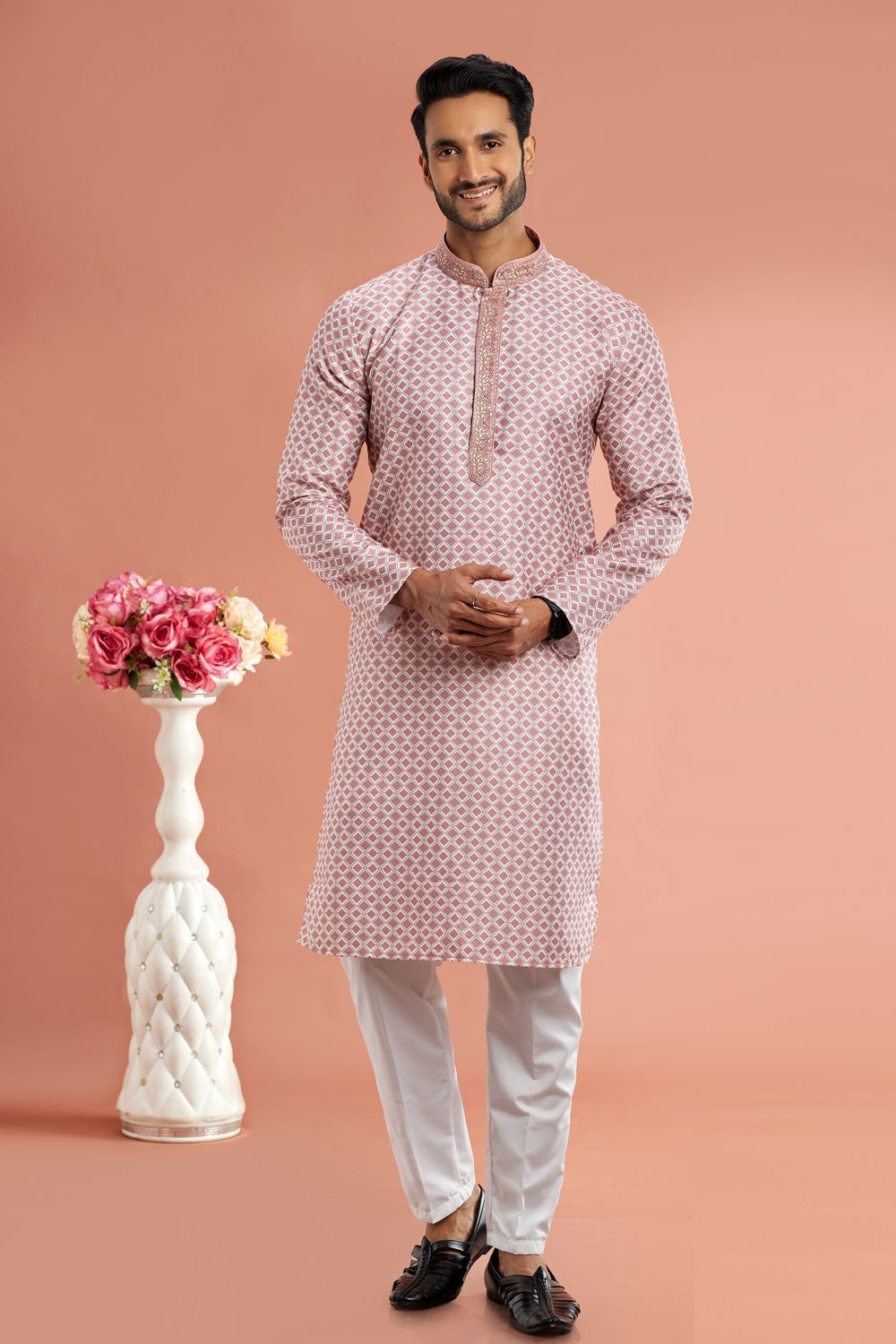 Light Brown Cotton Kurta Pajama (NMK-7540) - Nihal Fashions