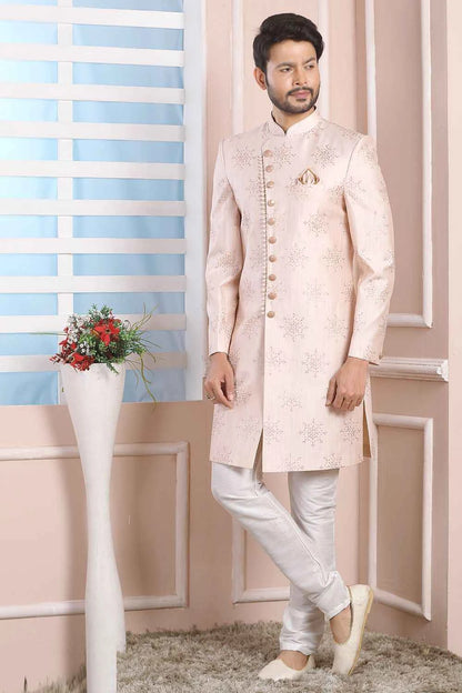 Light Pink Art Silk Indo Western (NMK-6194)