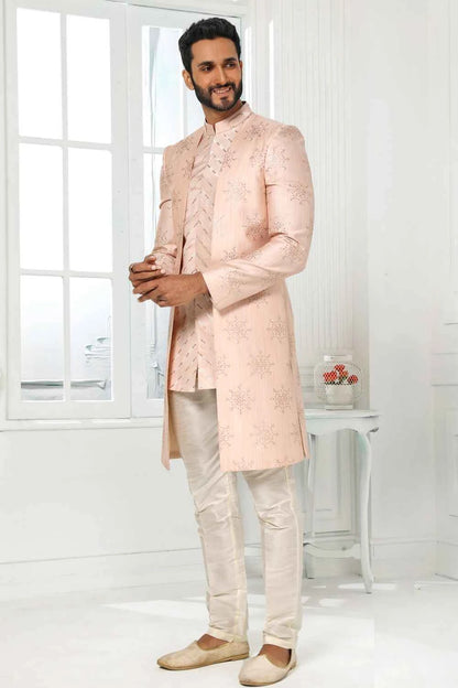 Light Pink Art Silk Indo Western (NMK-6279)