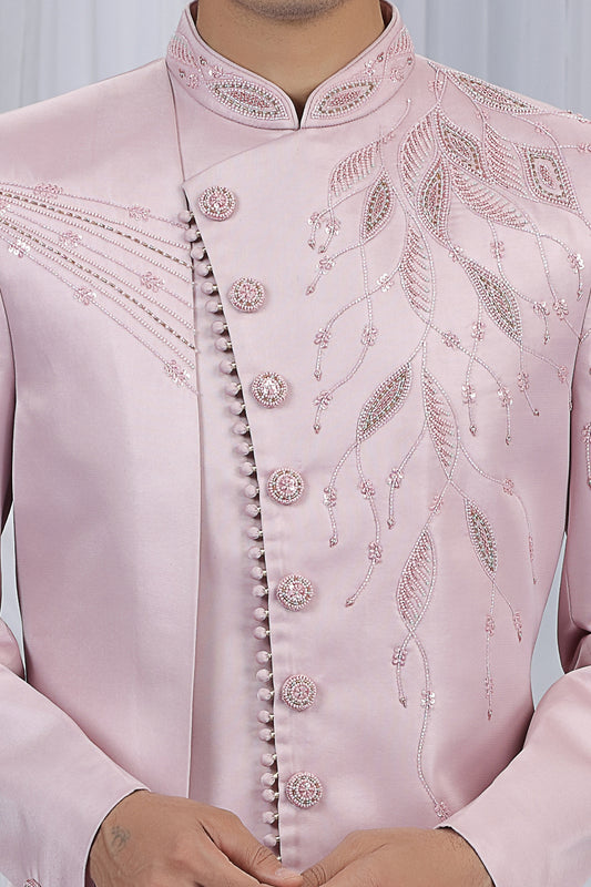 Light Pink Art Silk Indo Western (NMK-8677) - Nihal Fashions