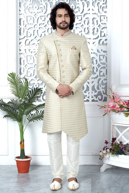 Light Pista Green Art Silk Indo Western (NMK-7698) - Nihal Fashions