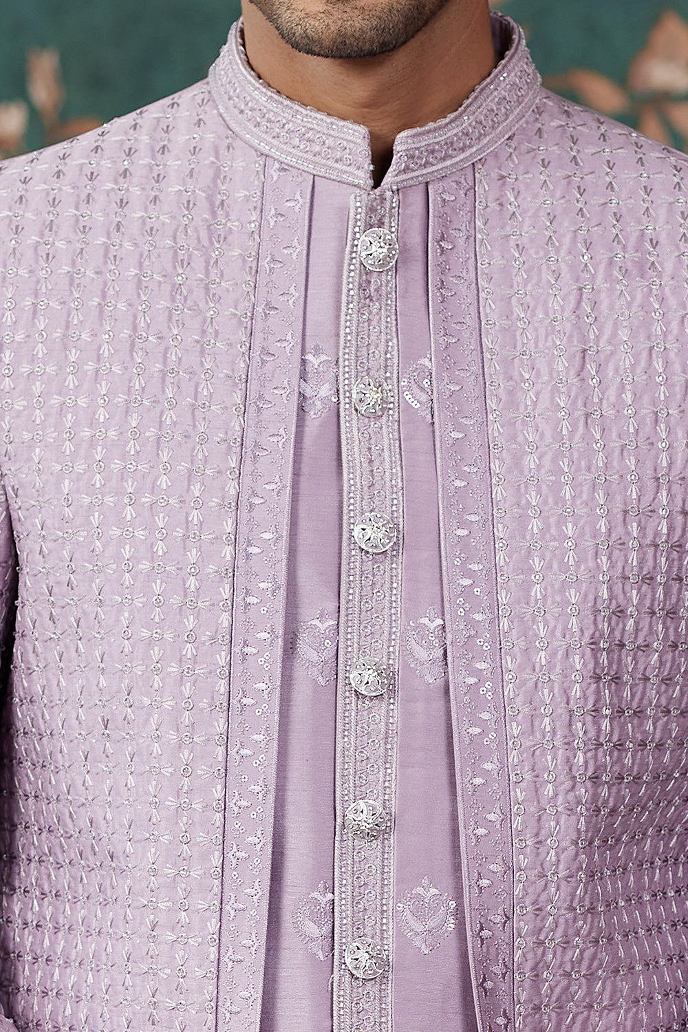Light Purple Art Silk Indo Western (NMK-8245) - Nihal Fashions