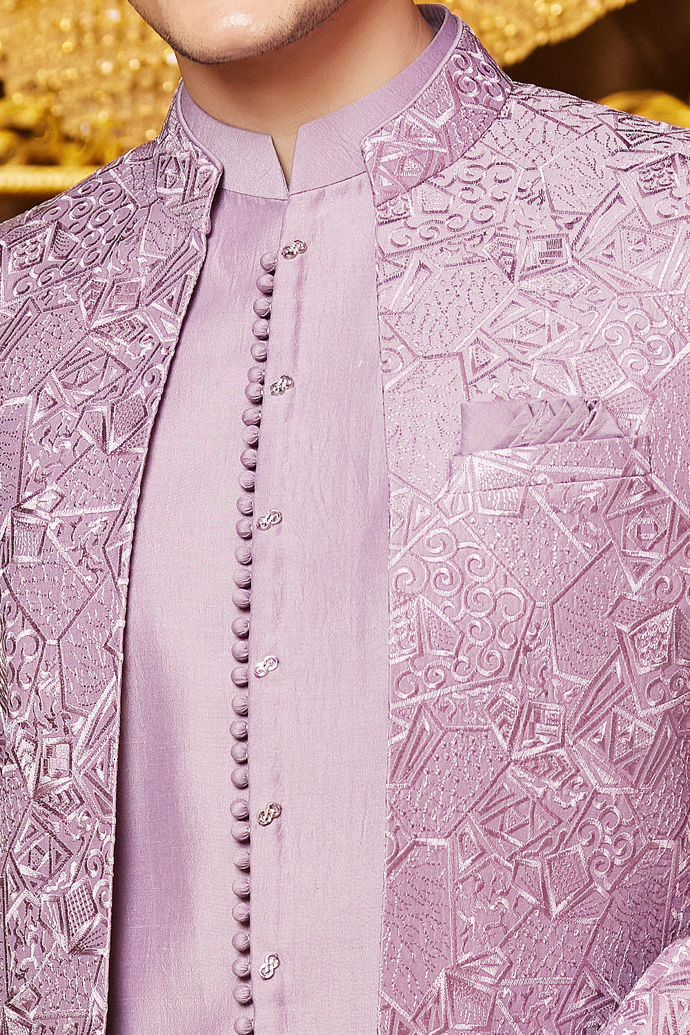 Light Purple Art Silk Indo Western (NMK-8253) - Nihal Fashions
