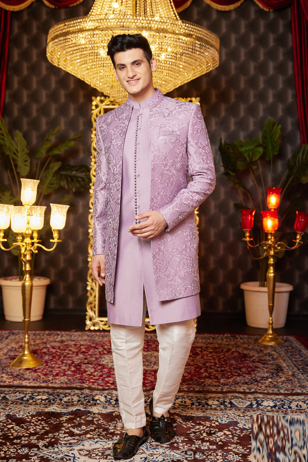 Light Purple Art Silk Indo Western (NMK-8253) - Nihal Fashions
