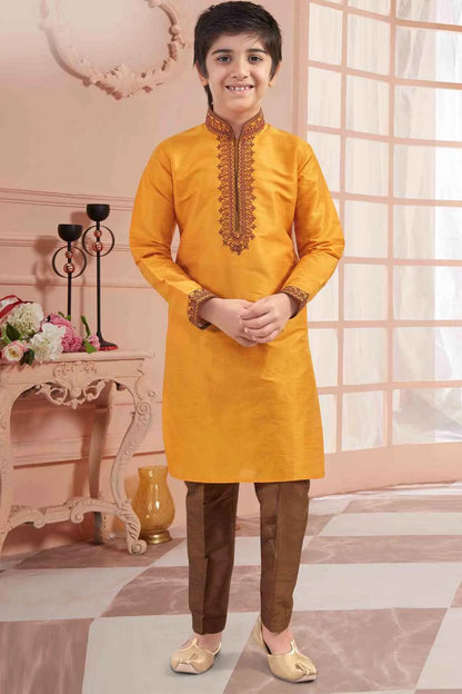 Mango Art Silk Kids Kurta Pajama (NKK-666)